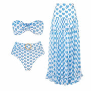 Blue Split Umbrella Skirt Suit