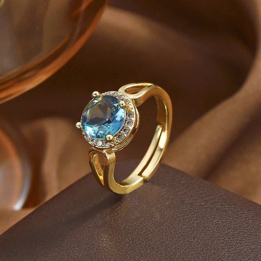 Copper Geometric Adjustable Ring