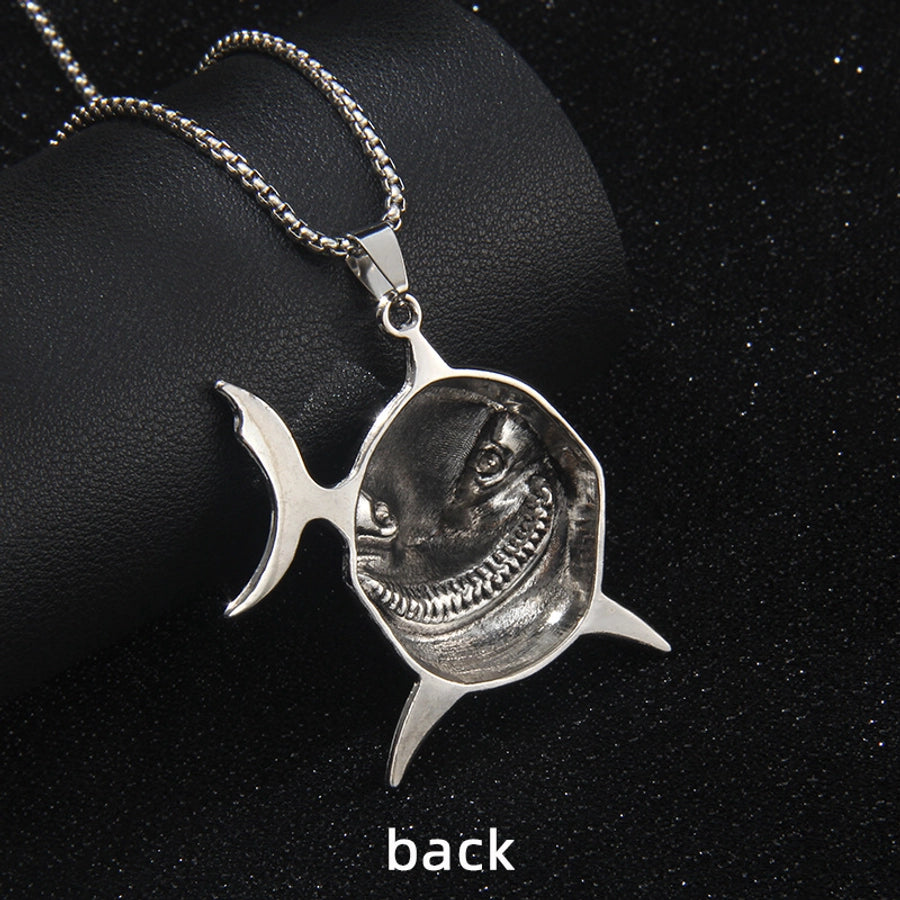 Hip-Hop Retro Shark 201 Stainless Steel Alloy Unisex Pendant Necklace