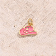 Fluorescent Pink Dripping Hat Pendant (Gold) [10.5x13mm (Aperture: 3mm)]