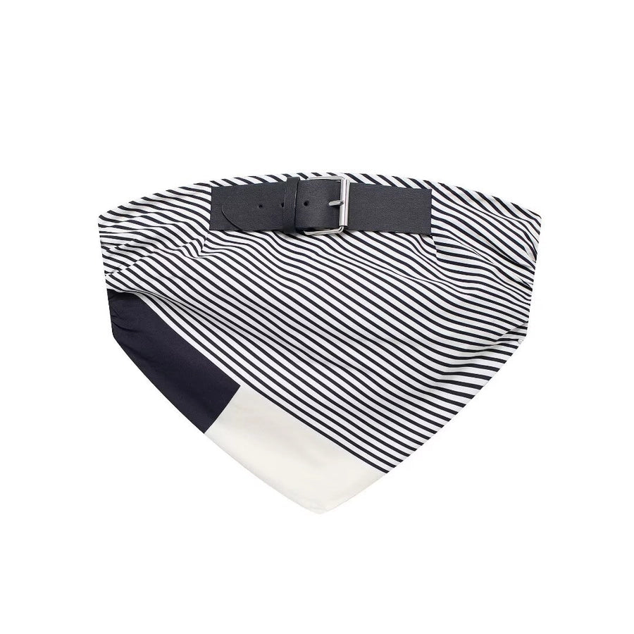 Women's Bandeau Tank Tops Belt Streetwear Stripe