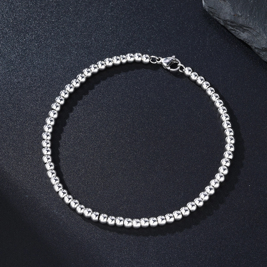 Casual Circle 304 Stainless Steel 18K Gold Plated ball chain Bracelets In Bulk Stainless Steel Bracelets