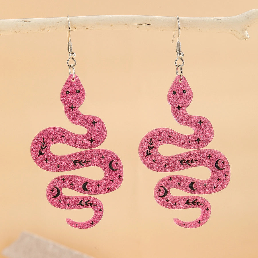 1 Pair Cute Exaggerated Snake Handmade Arylic Drop Earrings
