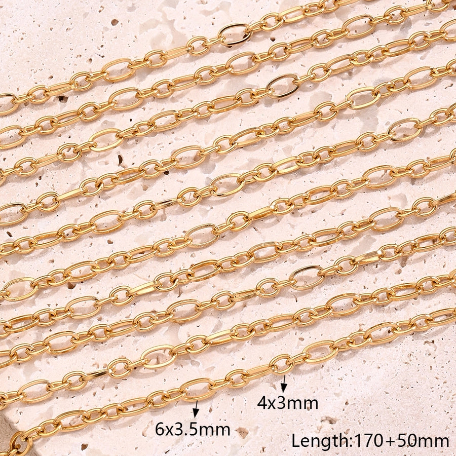 10 Strands/Package 304 Stainless Steel 18K Gold Plated cable chain Twisted Rope Chain Polished Length: 170 50mm Jewelry Accessories