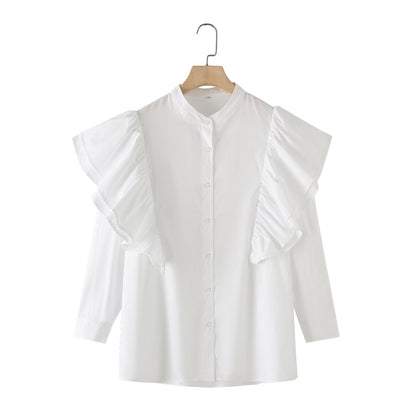 Women's Blouse Long Sleeve Blouses Elegant Solid Color