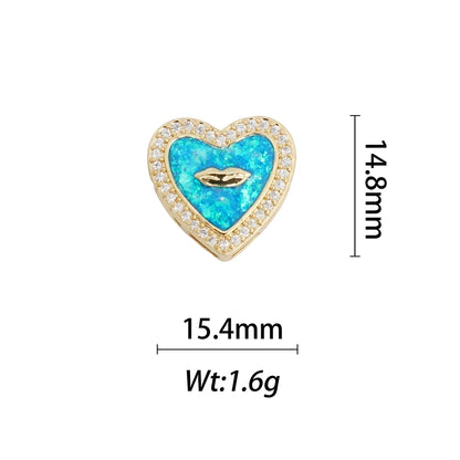 1 Piece Copper Geometric Letter Heart Shape