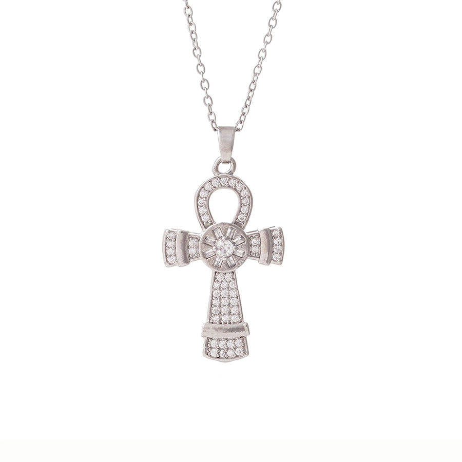 Jewelry Glam Lady Sexy Cross 304 Stainless Steel Copper Necklace