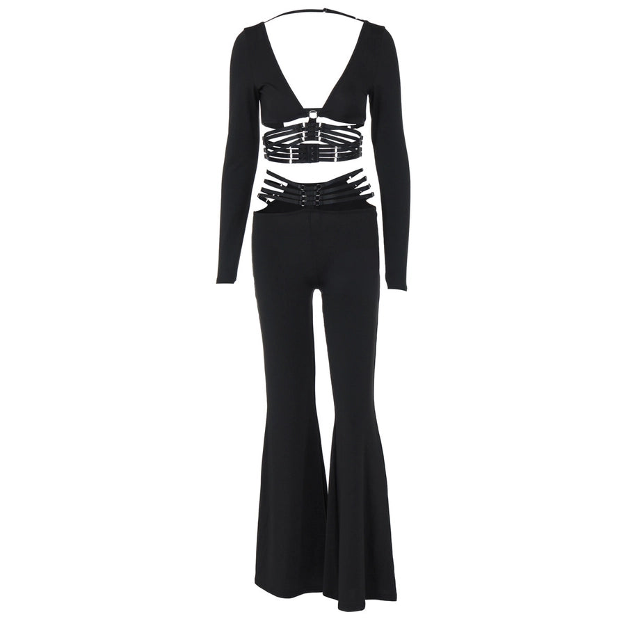 Party Women's Sexy Solid Color Spandex Polyester Pants Sets Pants Sets