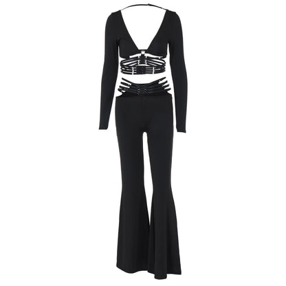 Party Women's Sexy Solid Color Spandex Polyester Pants Sets Pants Sets