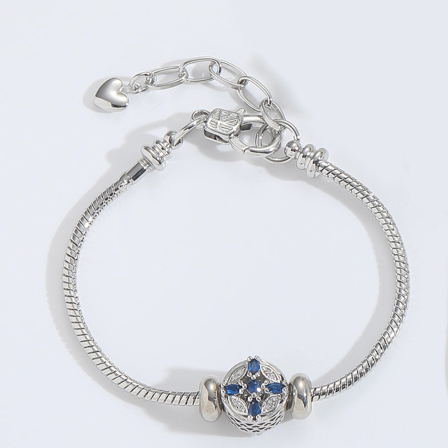 Jewelry Elegant Simple Style Commute Cross Copper Zircon White Gold Plated Bracelets