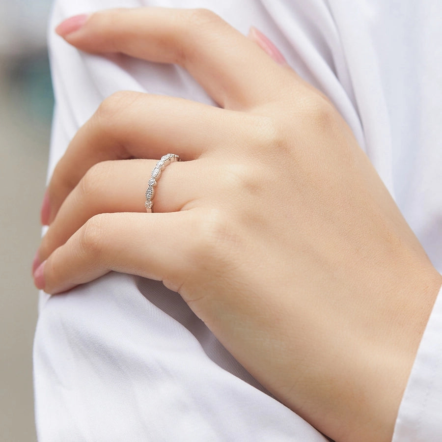 Tong Lin new simple ring fashion s925 sterling silver ring micro inlaid zircon row drill  engagement gift rings