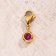 Rose Red Lucky Stone Lobster Buckle Pendant (Gold)