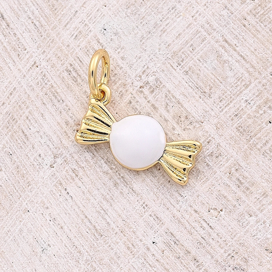 1 Pc/Package 12x6.5mm Hole 3~3.9mm Copper 18K Gold Plated Candy Polished Pendant Jewelry Accessories