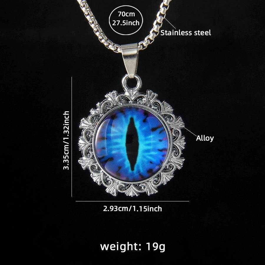 Hip-Hop Round Devil's Eye 201 Stainless Steel Alloy Unisex Pendant Necklace