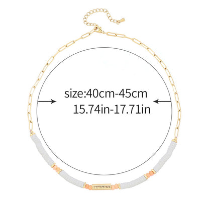 Casual Luxurious Irregular 304 Stainless Steel Shell Copper Paperclip Chain snake chain Layered Necklaces