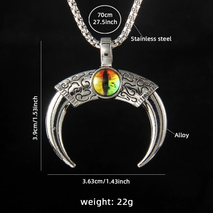 Hip-Hop Vintage Style Devil's Eye Horns 201 Stainless Steel Alloy Plating Unisex Pendant Necklace