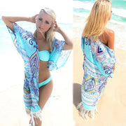 Blue Pattern + White Tassel