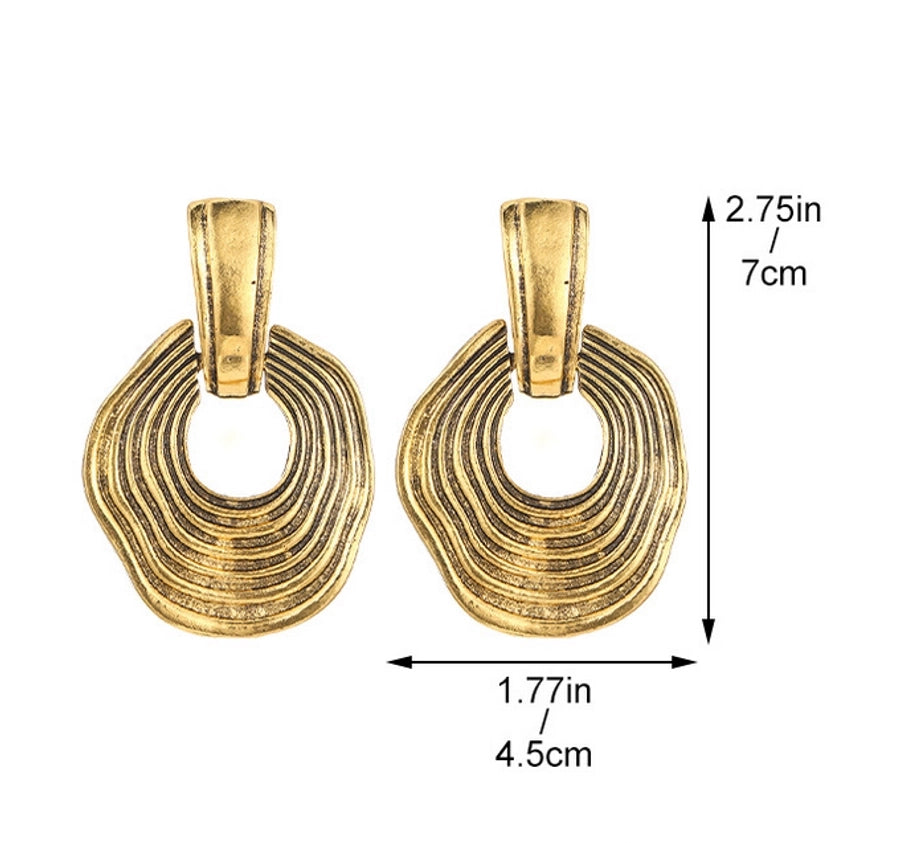 1 Pair Classic Style Geometric Plating Alloy Resin Iron Drop Earrings Ear Studs