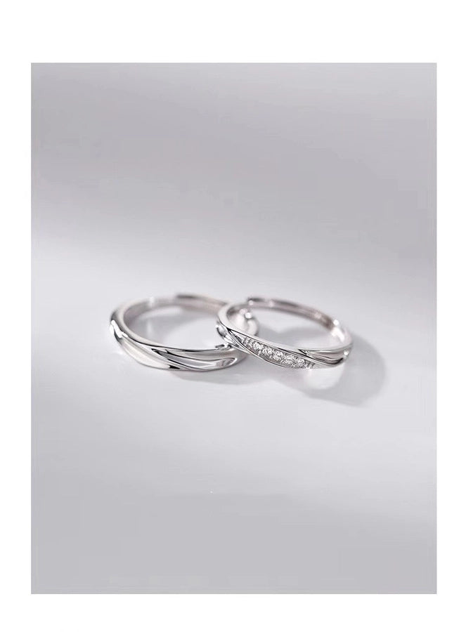 s925 Sterling Silver Mobius Couple Ring Fashion Personality Niche Design Plain Ring Ring