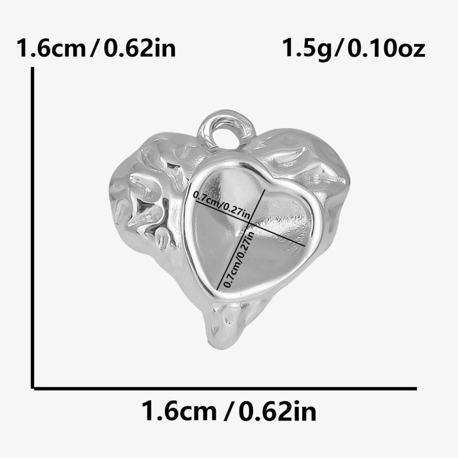 1 Piece 16 * 16mm 304 Stainless Steel 18K Gold Plated Heart Shape Pendant Jewelry Accessories