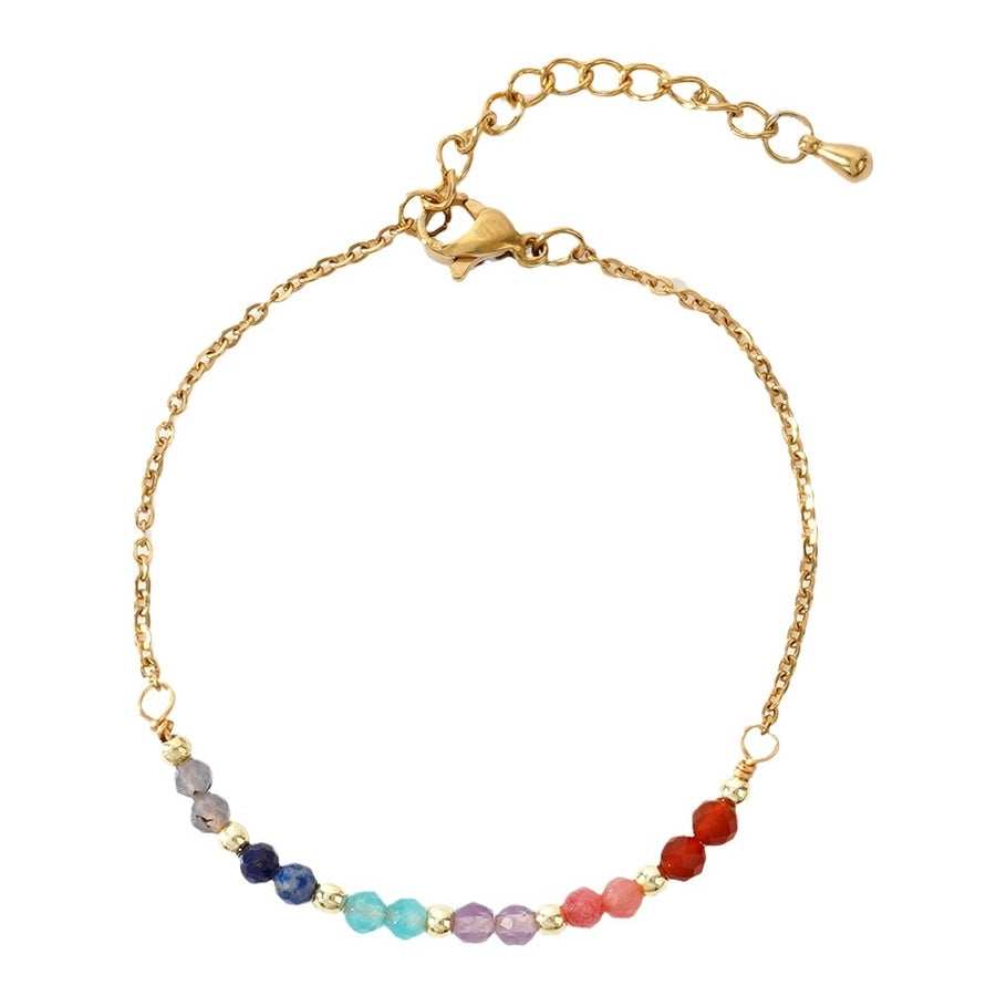 Bohemian Round natural stone Copper cable chain String Bracelets