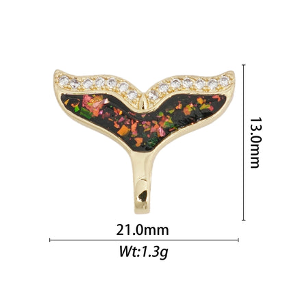 1 Piece Copper Butterfly Fish Tail Pendant