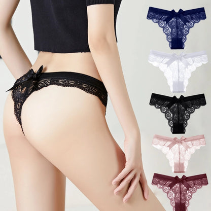 Bow Knot Seamless Lace Low Waist Panties