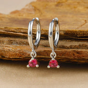 Y20301-Silver Red Diamond 1 Pair
