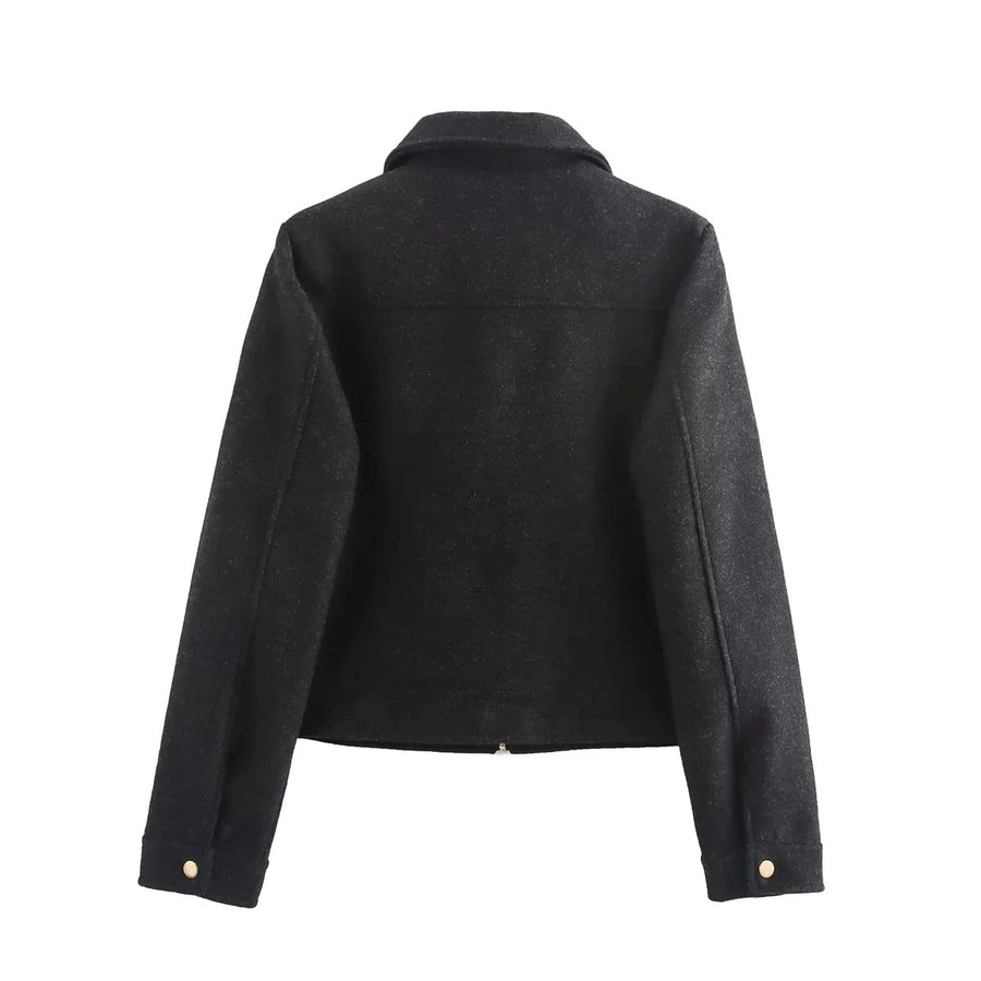 Women's Preppy Style Solid Color Coat Woolen Coat