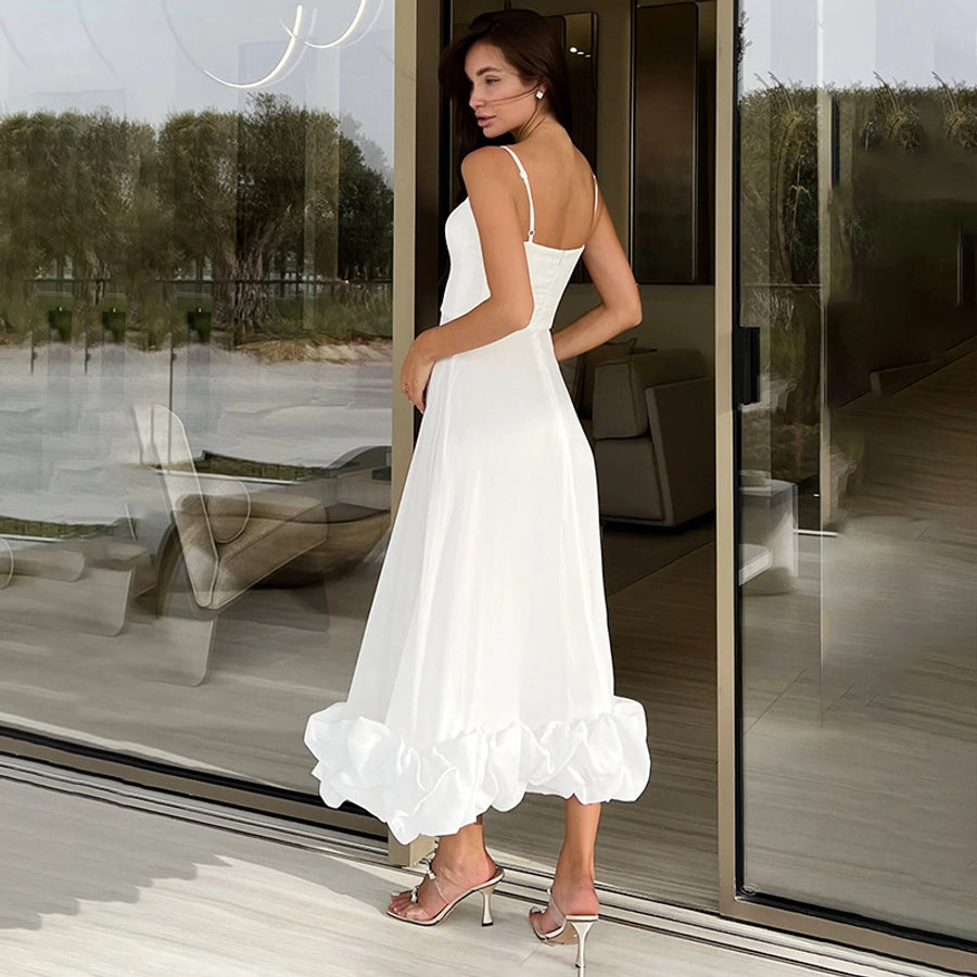 Women's Party Dress Vacation Simple Style Strap Sleeveless Solid Color Maxi Long Dress Cocktail Party