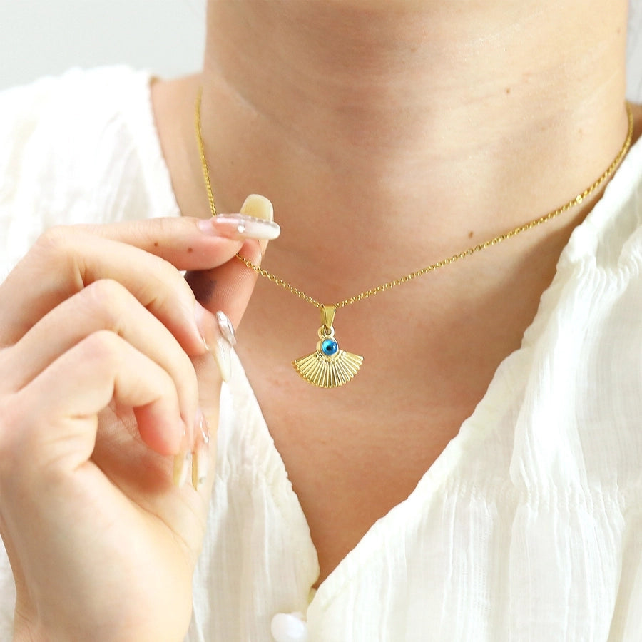 Jewelry Vintage Style Simple Style Sector 304 Stainless Steel Pendant Necklace