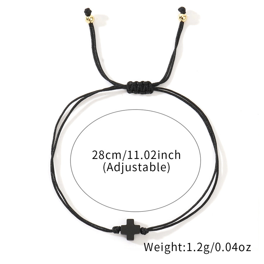 Simple Style Cross Resin Wax line  String Bracelets
