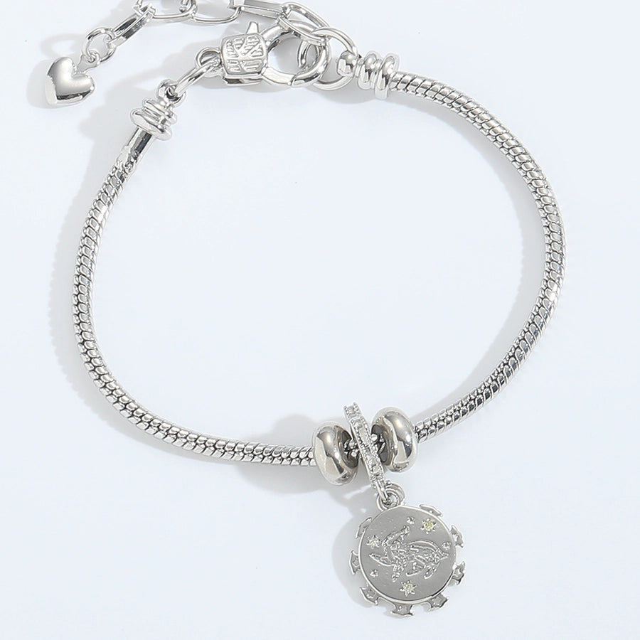 Jewelry Elegant Simple Style Commute Red Heart Copper + Zircon Zircon White Gold Plated Red Heart Bracelets