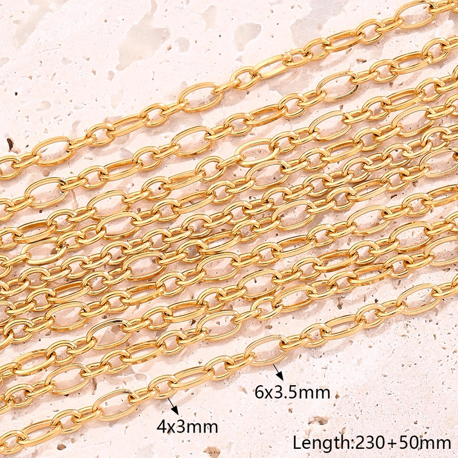 10 Strands/Package 5 Strands/Package 304 Stainless Steel 18K Gold Plated cable chain Polished Length: 170 50mm Length:230+50mm Length: 250mm Jewelry Accessories