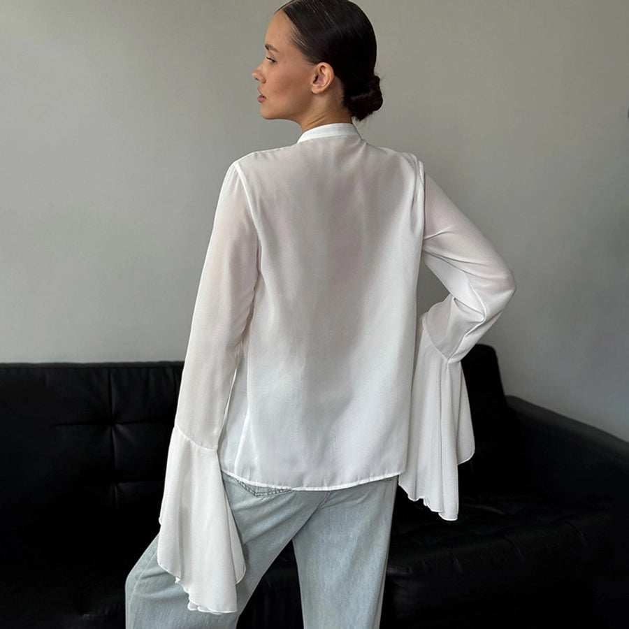Women's Blouse Long Sleeve Blouses Streetwear Solid Color