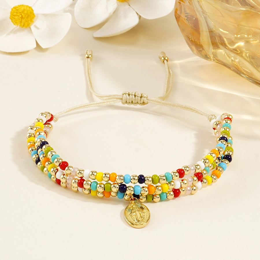 Simple Style Human Seed Bead rope Beaded Chain Beaded Bracelets