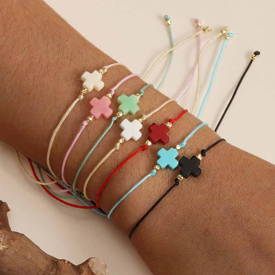 Bohemian Cross Resin Wax line  String Bracelets