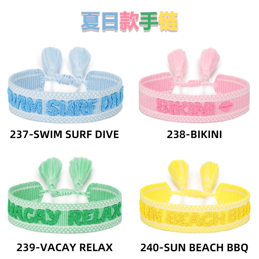 Cute Sweet Sports Letter cord Woven Chain String Bracelets