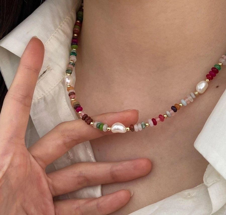 Cute Sweet Colorful 304 Stainless Steel Natural Pearl natural stone Bracelets In Bulk