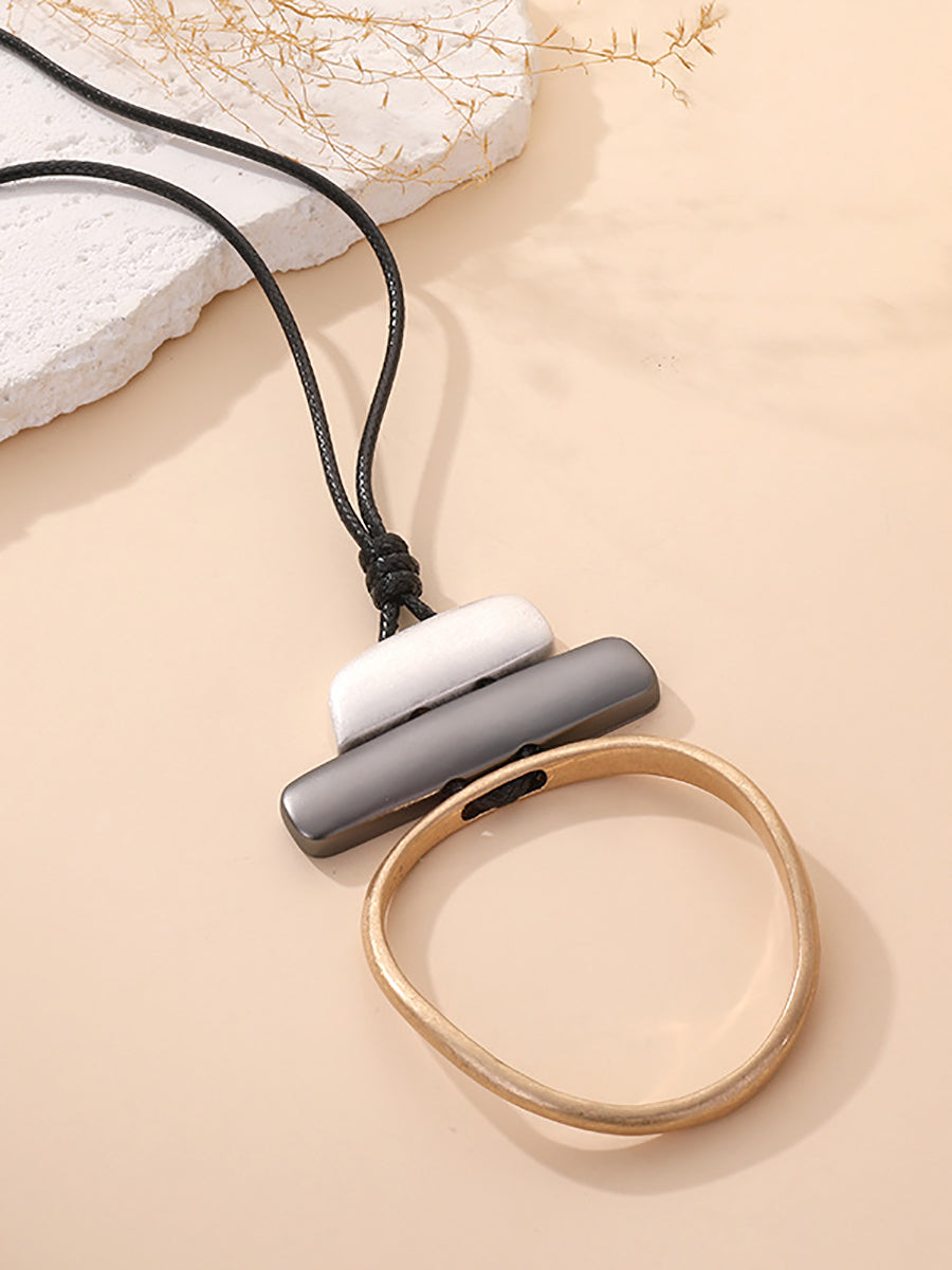 Women Geometric Minimalist Long Necklace
