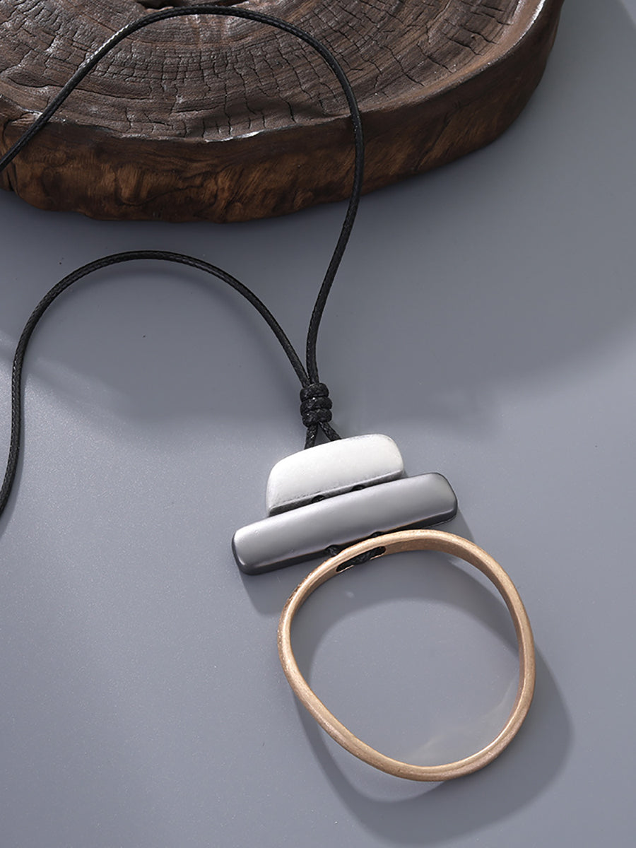 Women Geometric Minimalist Long Necklace