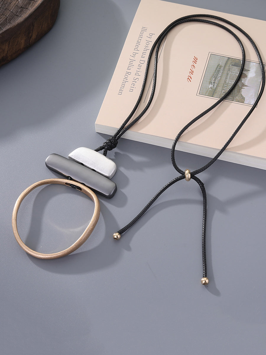 Women Geometric Minimalist Long Necklace