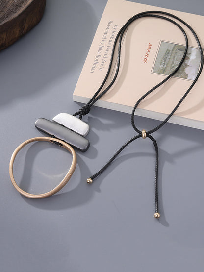 Women Geometric Minimalist Long Necklace