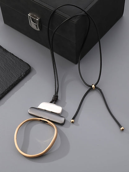 Women Geometric Minimalist Long Necklace