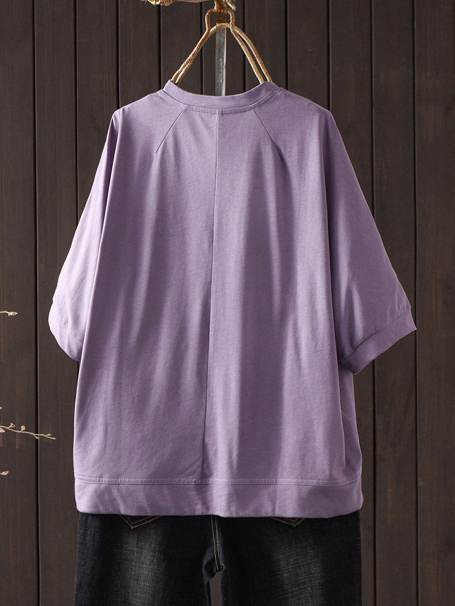 Women Summer Letter Minimalist Cotton Short Sleeve T-Shirt