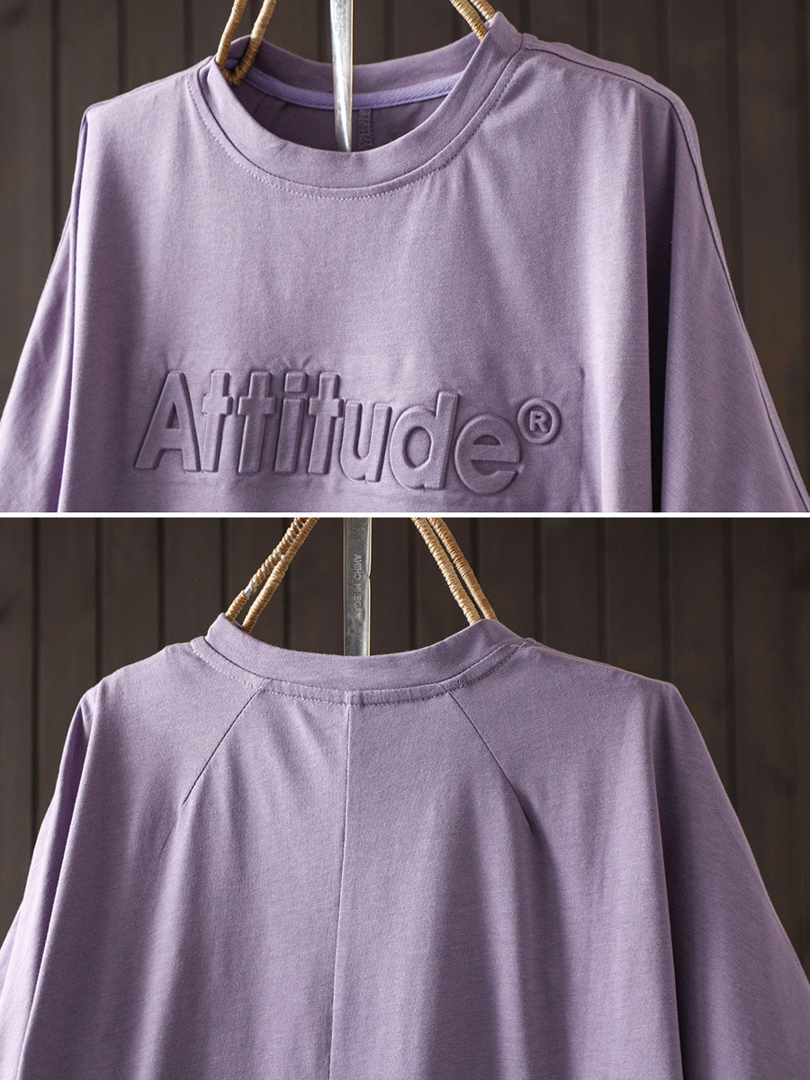 Women Summer Letter Minimalist Cotton Short Sleeve T-Shirt