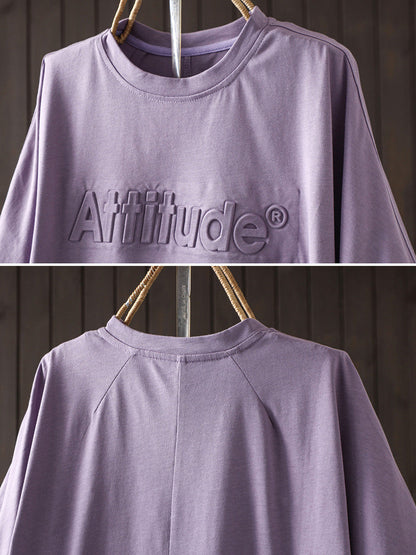 Women Summer Letter Minimalist Cotton Short Sleeve T-Shirt