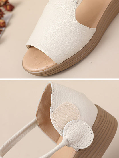 Women Genuine Leather Summer Flat Casual Sandals