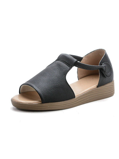 Women Genuine Leather Summer Flat Casual Sandals