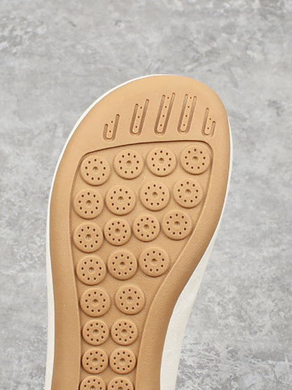 Women Vintage Soft-Sole Round-Toe Slip-On Flats